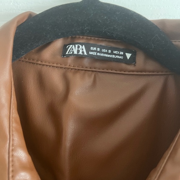 Zara brown leather dress small. - Picture 3 of 4
